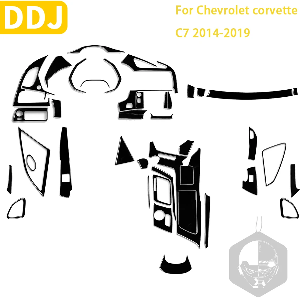 

Аксессуары для Chevrolet Corvette C7 2014-2019, модифицированные наклейки для салона автомобиля, консоль переключения передач на рулевое колесо, декоративные