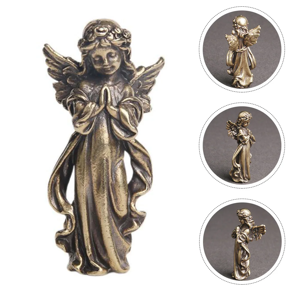 

Statue Figurine Angel Sculpture Memorial Copper Figurinesornament God Statues Fairy Guardian Cupidlove Garden Mini Angelsprayer