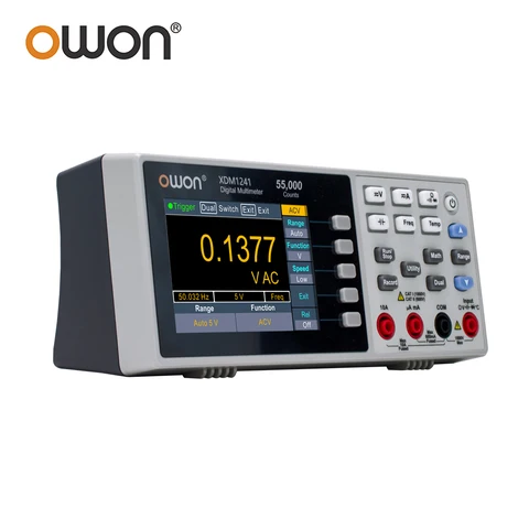 Цифровой мультиметр OWON XDM1241 XDM1041 OW18E, истинное среднеквадратичное значение, 4 1/2 цифр, измерение напряжения постоянного и переменного тока, температуры, тестовый инструмент