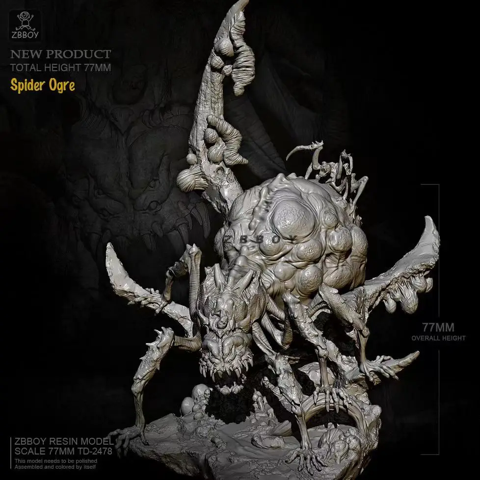 

NX Man-eating Spider Resin Action Doll Model Kit Tumei Colorless Self-assembly Resin Doll Soldier Movable Figure 77mm