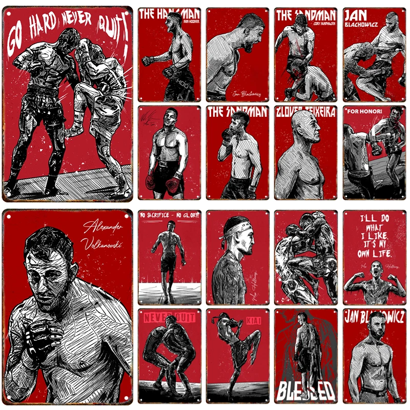 

Vintage Boxer Metal Sign Tin Painting Sports Sports Inspirational Poster Gym Bar Club Home Wall Art Decor Painting Aesthetics