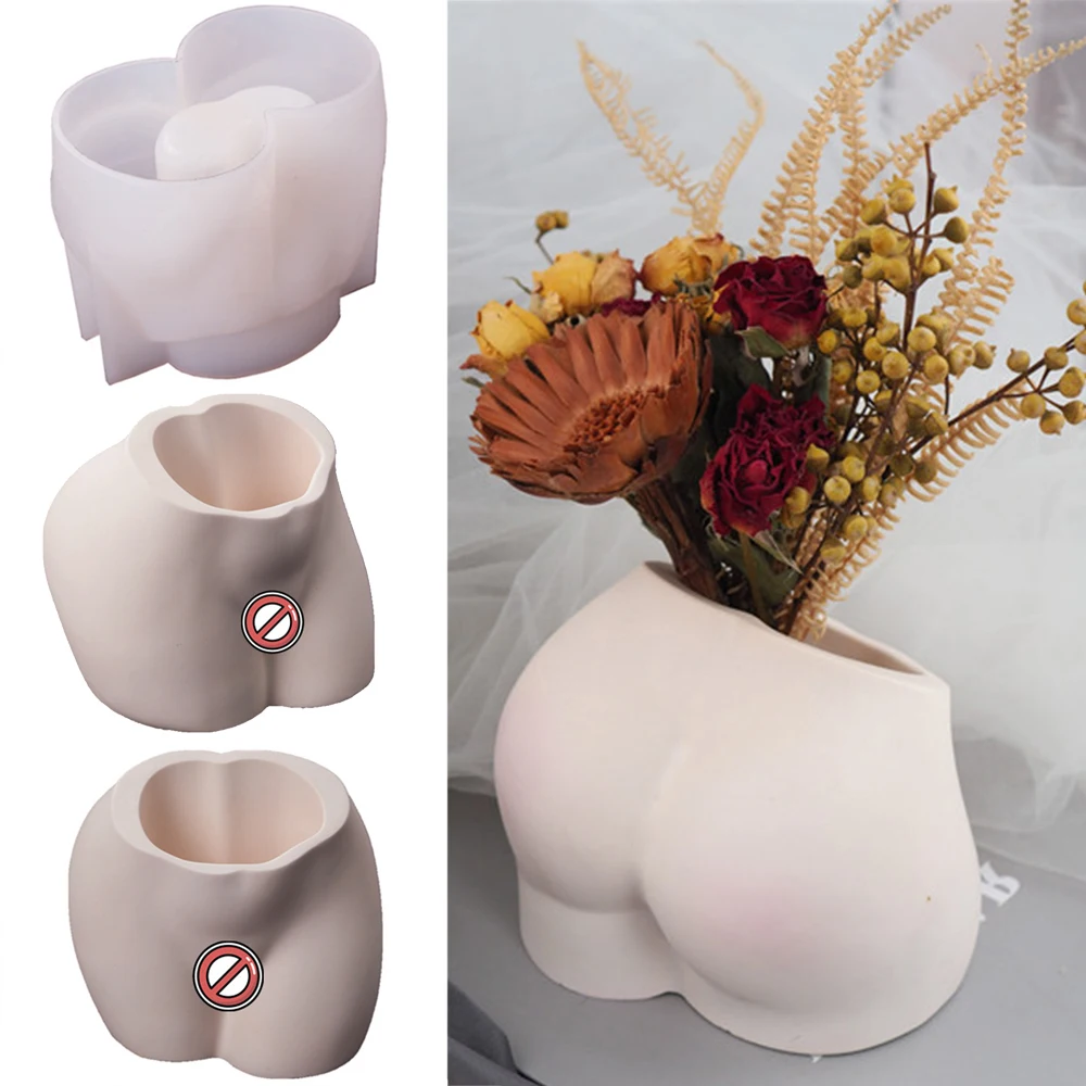

3D Искусственные Силиконовые вазы в форме тела для сушеных цветов, форма для смолы, контейнер для цветов, бетонные формы, домашний декор