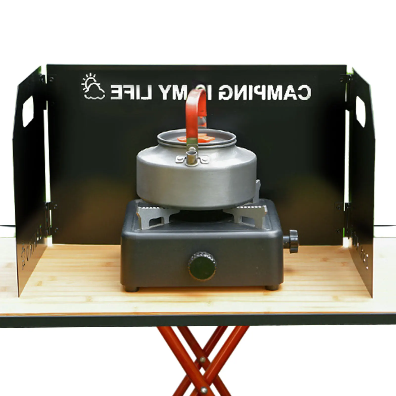 

Folding Outdoor Stove Windscreen Outdoor Three-Fold Plate Thickened Folding Windscreen Lightweight Folding Camping Stove