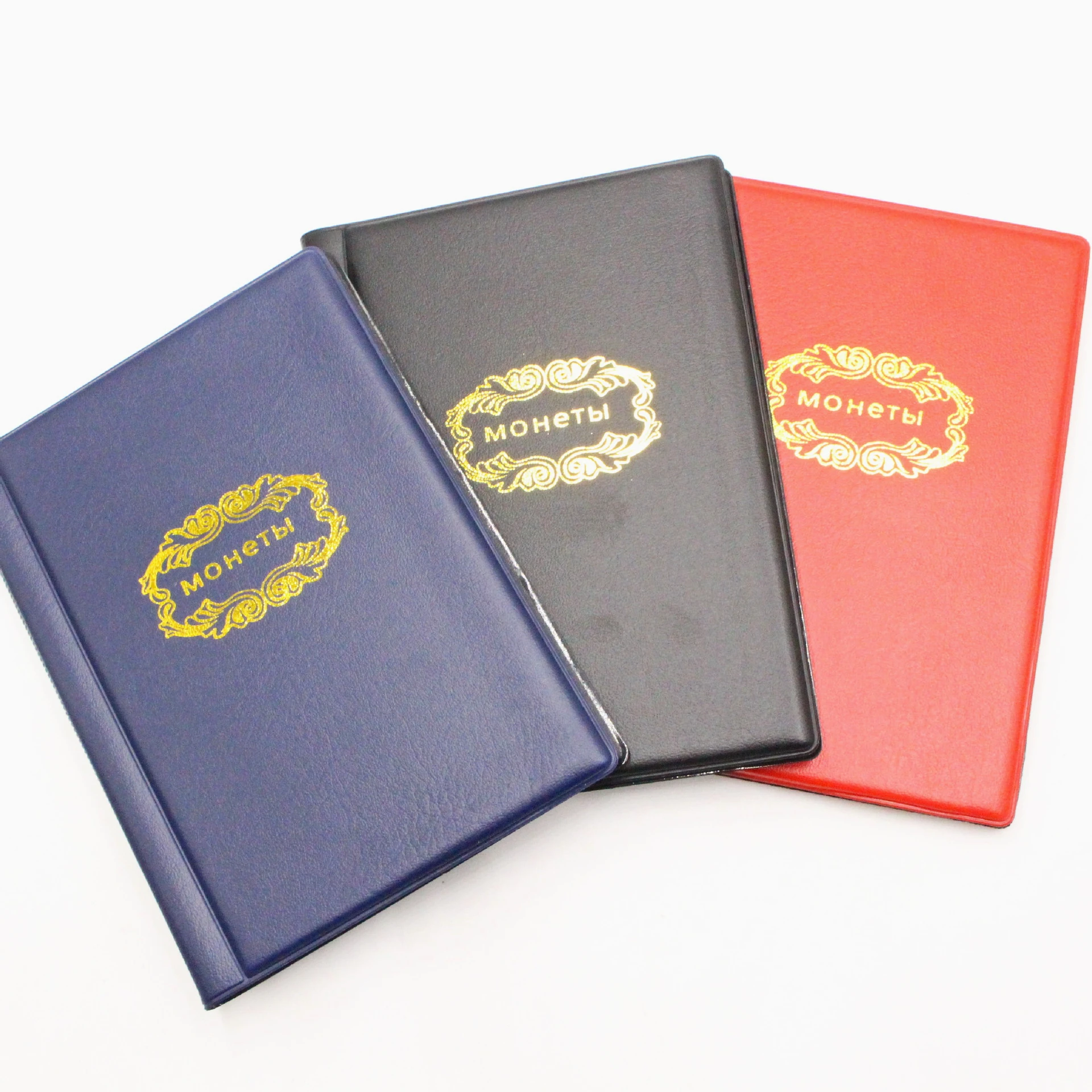 

PU Leather 120 Grids Album For Coins 10 Pages Stamp Album Coin Display Book For Commemorative Coin Badges Tokens Album