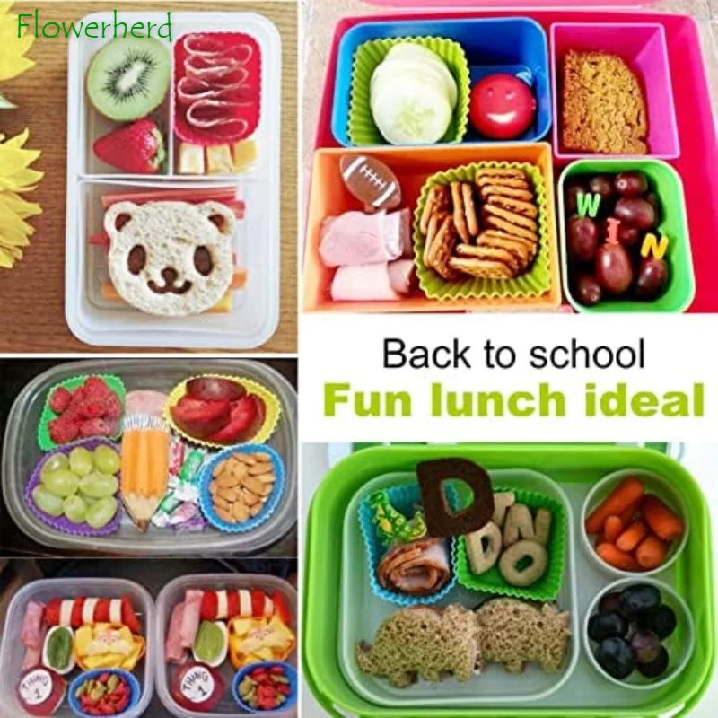 

40pcs/lot Silicone Lunch Box Dividers Food Container Bento Bundle Lunch Box Dividers for Kids Lunch Accessories
