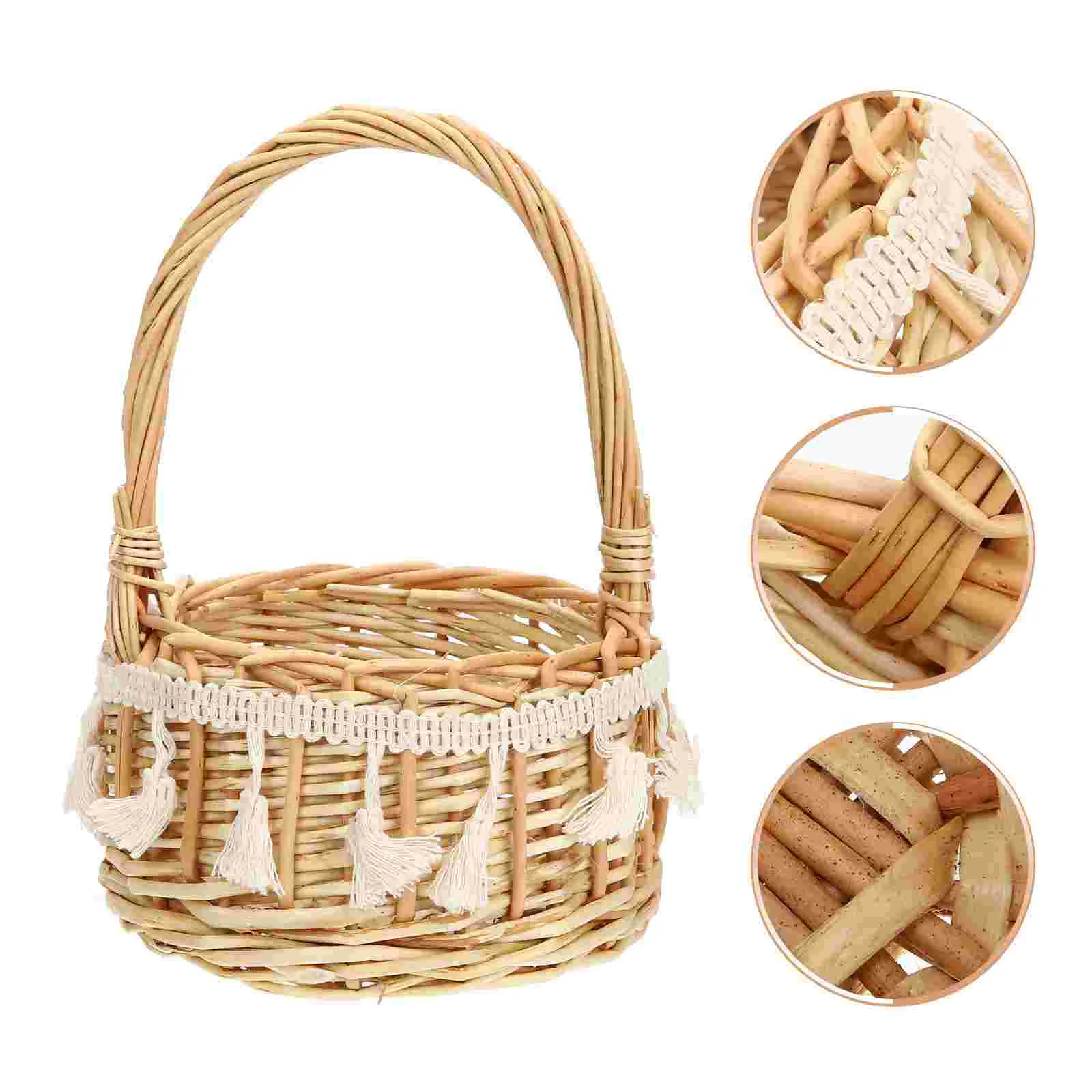 

Party Favors Basket Woven Storage Basket Wedding Basket Woven Basket with Handles Flower Girl Basket Flower Basket