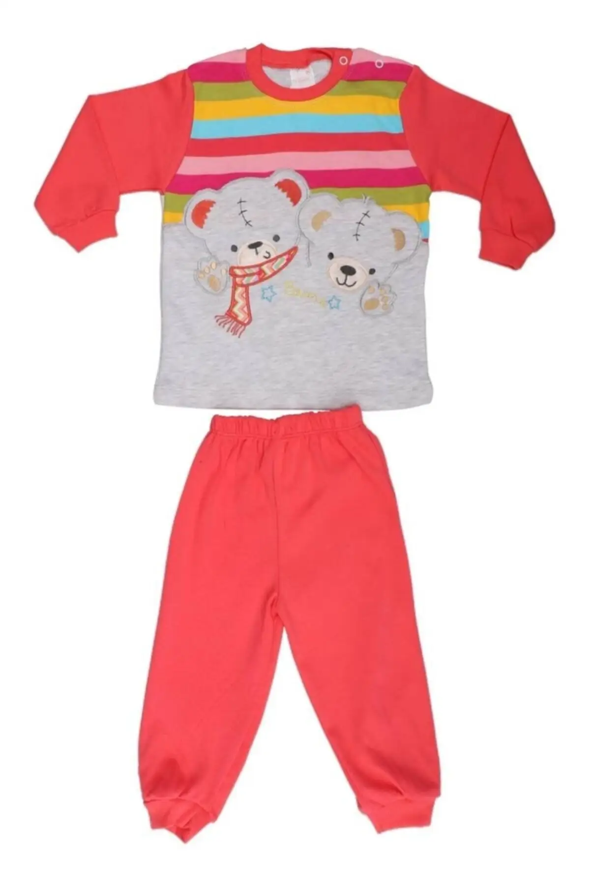 

Striped Teddy Bear Pattern Baby Team Pomegranate Flower 1196