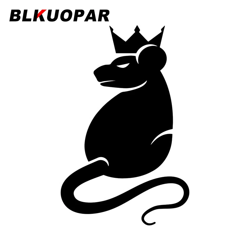 

Стилизованная крыса BLKUOPAR с короной, автомобильная наклейка, личная наклейка на автофургон, креативная наклейка с окклюзией и царапинами для холодильника, автомобильные аксессуары