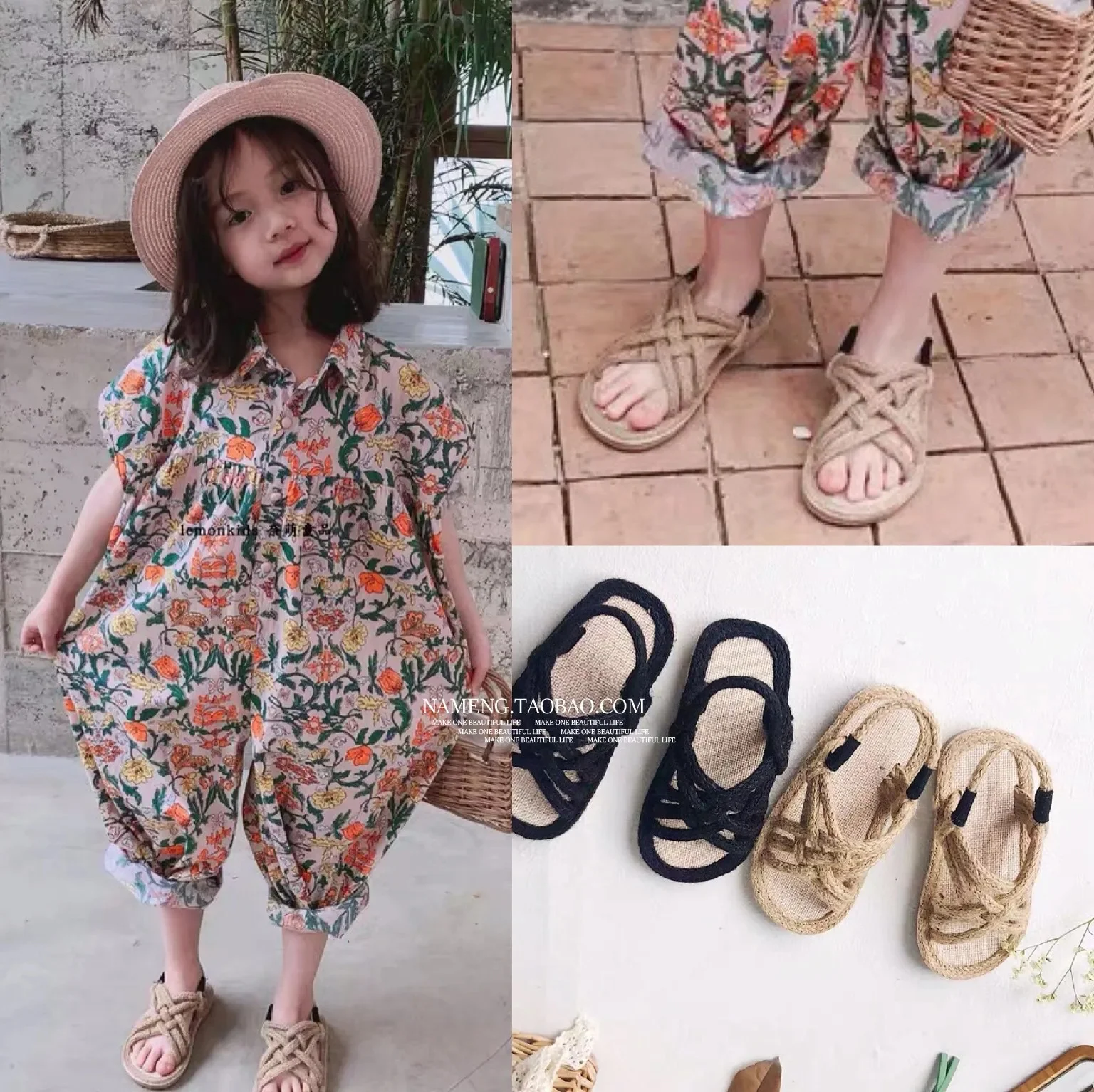 

Сандалии-гладиаторы для девочек и мальчиков на веревке 2023 летняя мягкая льняная пеньковая Летняя детская обувь в римском стиле