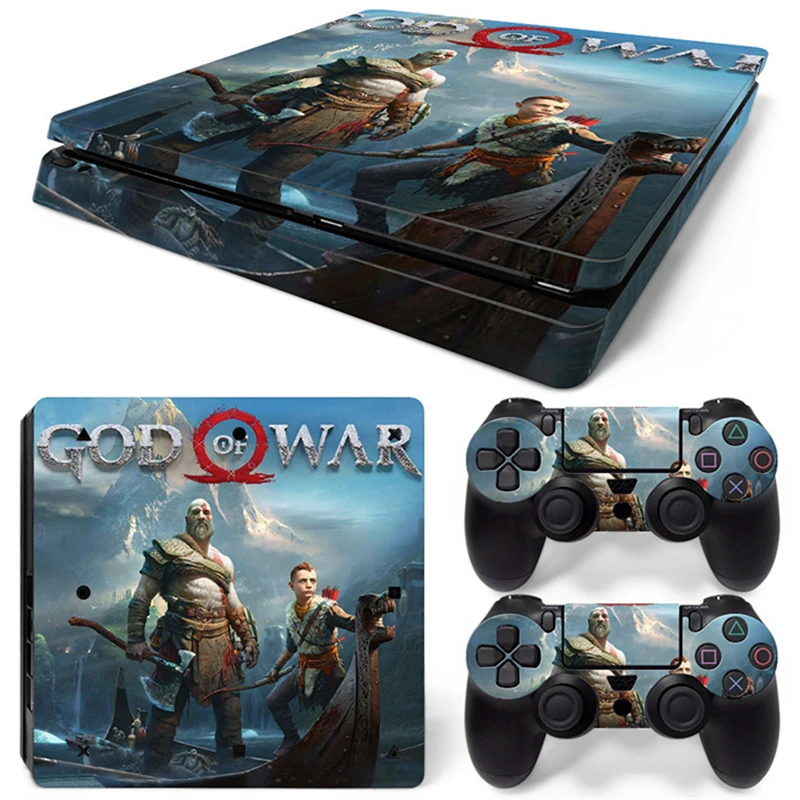 Наклейка God of War для PS4 Slim Skin наклейка консоли ps4 slim и 2 контроллера тонкая виниловая