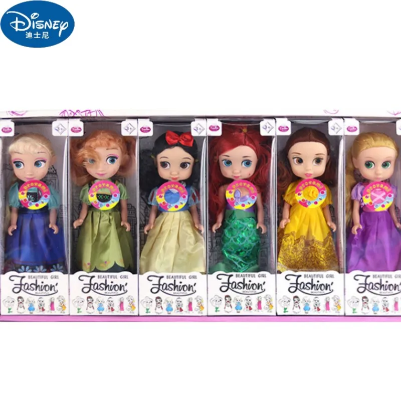 

6Pcs/Set Disney Princess Anna Elsa Rapunzel Snow White Belle Salon Doll Girl Play House Toy Girl Christmas Gift Birthday Gift