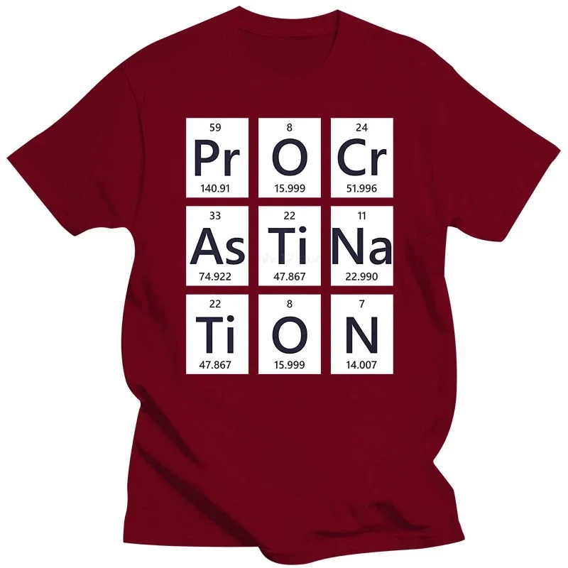 Новинка 2019 летняя повседневная футболка химика прокрастинация таблица