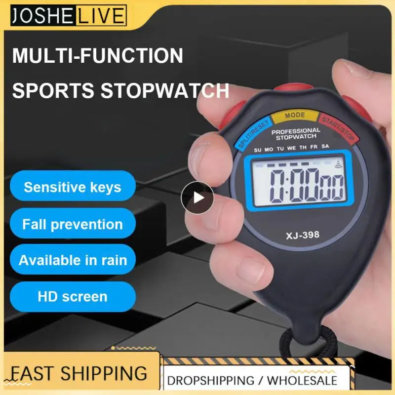 

Sports Stopwatch Timer Waterproof Digital Professional Handheld LCD Handheld Stop Watch For Sports Counter With String Measure