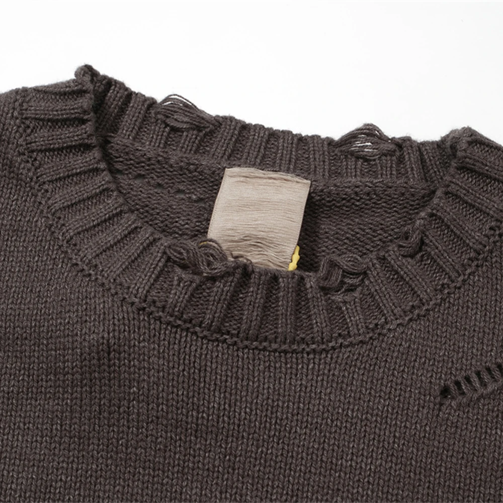 Новинка 2023 от Undermycar модный брендовый изношенный большой свободный свитер с