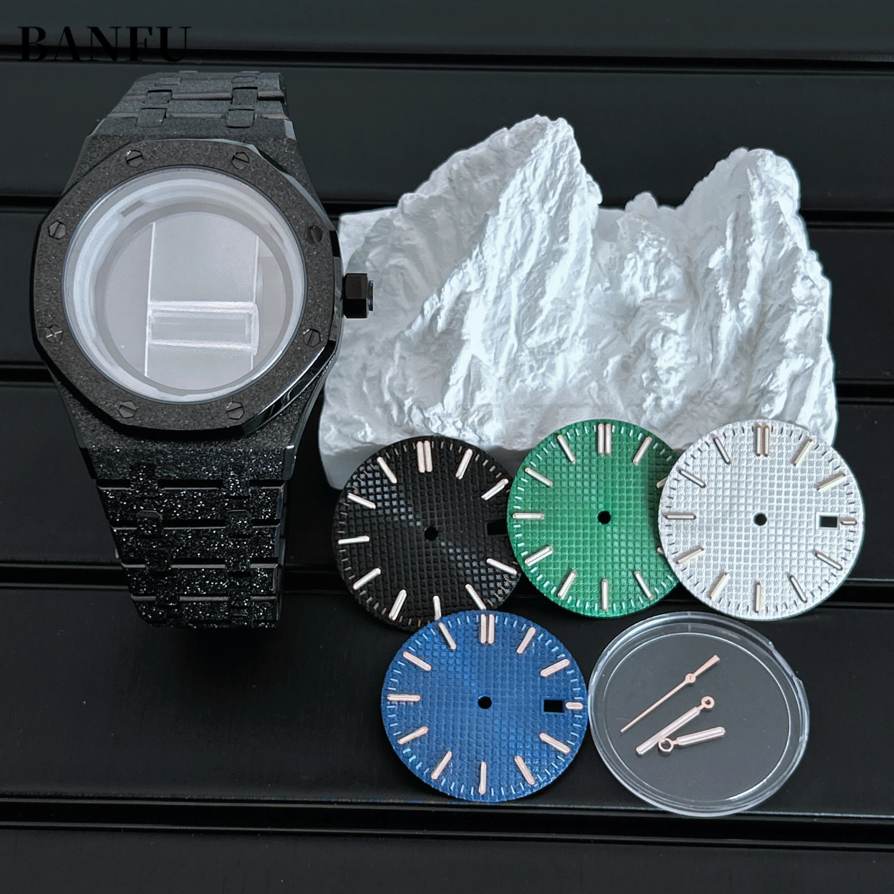 Ремешок с пряжкой-бабочкой и черными бриллиантами PVD 31 8 мм циферблат для часов 41