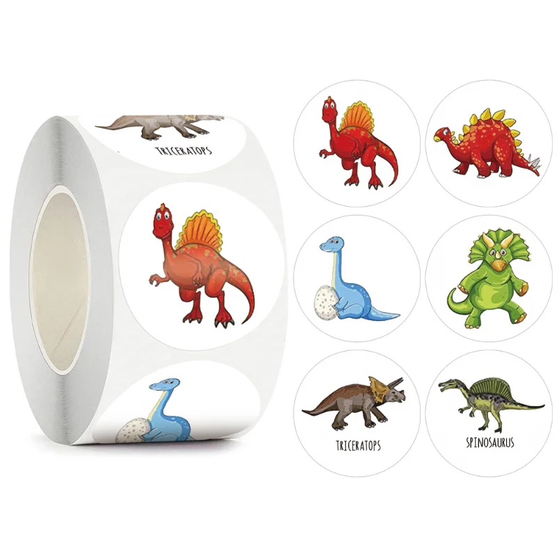 

100-500pcs Cute Animal Dinosaur Stickers For Kids 1 Inch Boy Toy Game Stickers Birthday Classroom Party Reward Decoration