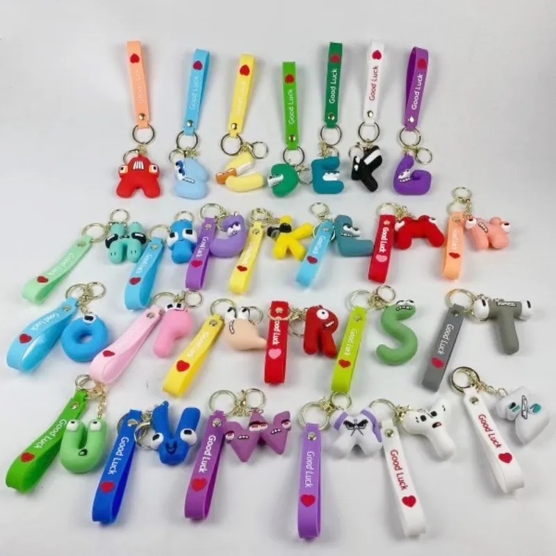 Alphabet Lore Keychain Figure Toys Cute 26 Style Alphabet Number Ornament Bag Pendant Cosplay Props Toys Key Chain Keyring