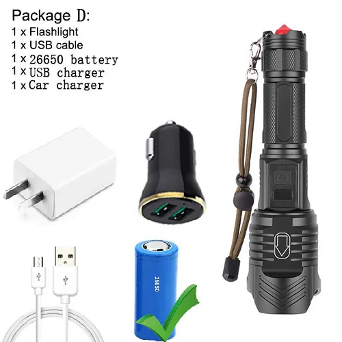 ZK30 Новый светодиодный фонарик XHP90 мощный фонарик 26650 масштабируемый фонарик умный чип водонепроницаемый нижний уличный молоток безопасности