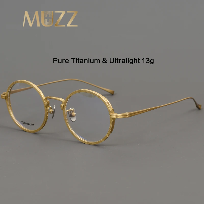 Оправа для очков из чистого титана в ретро-стиле мужчин и женщин круглые очки по