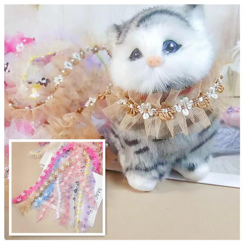 

Exquisite Candy Color Center Pleated Applique Lace DIY Clothing Skirt Pet Supplies Doll Bow Tie Curtain Rope Dress Decoration