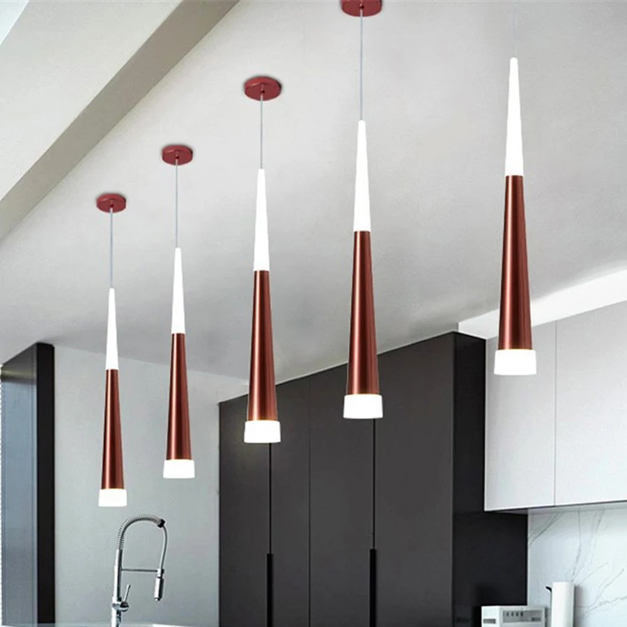 

Acrylic Long Tube Led Pendant Light Shop Bar Counter Chandelier Hanging Light Kitchen Island Dining Room Pendant Lamps
