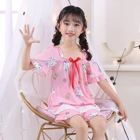 hello kitty sleepwear childrens pajamas set girls summer short sleeved middle aged cute sweet beauty air conditioning clothes