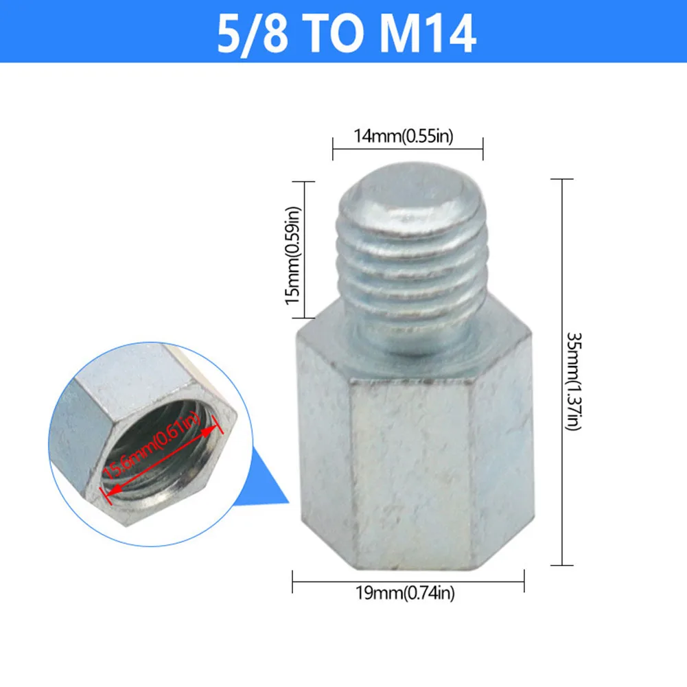 

For Angle Grinder Adapter M14 To M16 M16 To M14 Metal 36mm*19mm About 5/8 -11to M14 6 Different Thread Convenient