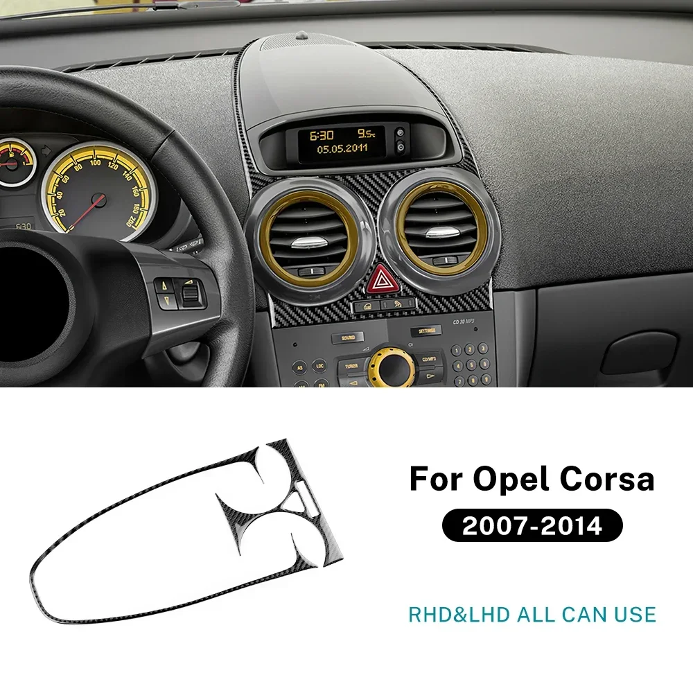

Для Opel Corsa 2007 2008 2009 2010 2011 2012 2013 2014 Наклейка из настоящего мягкого углеродного волокна Автомобильная центральная розетка управления Экран времени