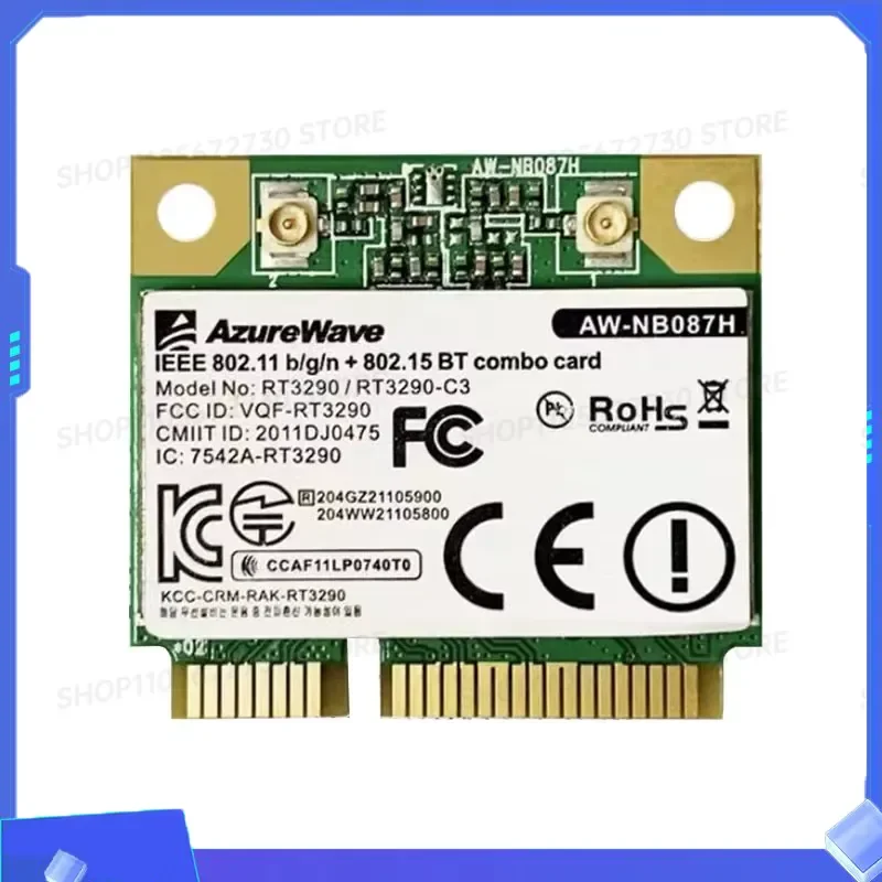 Фото Сетевая карта AzureWave AW-NB087H Mini PCIe Ralink RT3290 802.11b/g/n 150 Мбит/с, адаптер Bluetooth 3.0 Wi-Fi для ноутбука №3