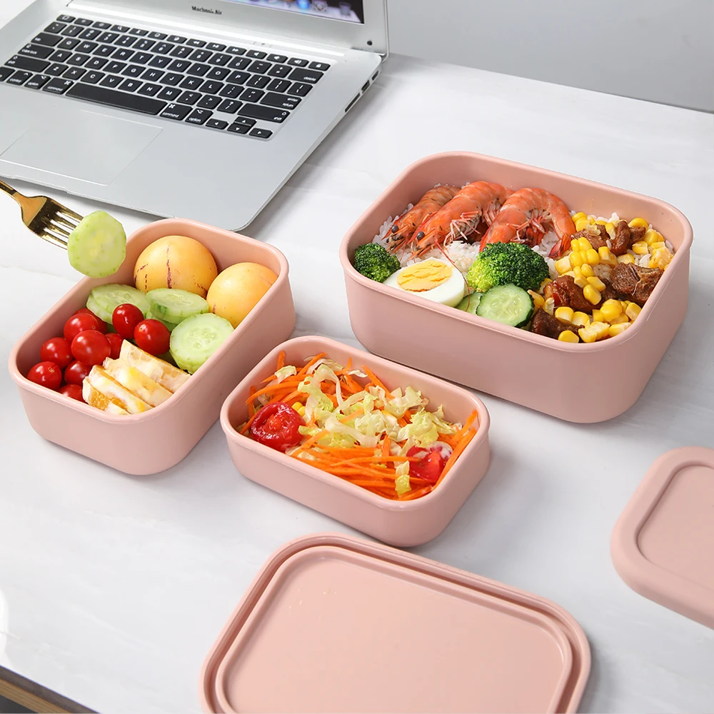 

Silicone Lunch Box Silicone Food Containers Reusable Leftover Containers Silicone Fruit Snack Bento Boxes 1300ML