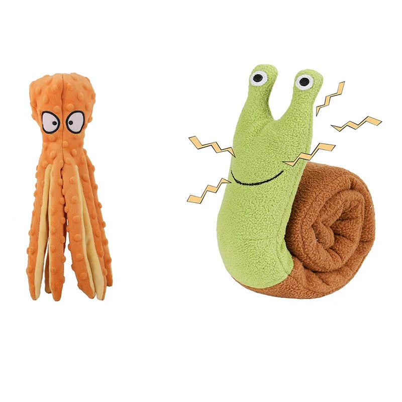 

Pet Plush Toy Cat Dog Squeak Octopus Shell Puzzle Toy Bite Resistant Interactive Pet Dog Teeth Cleaning Chew Toy Pet Supplies