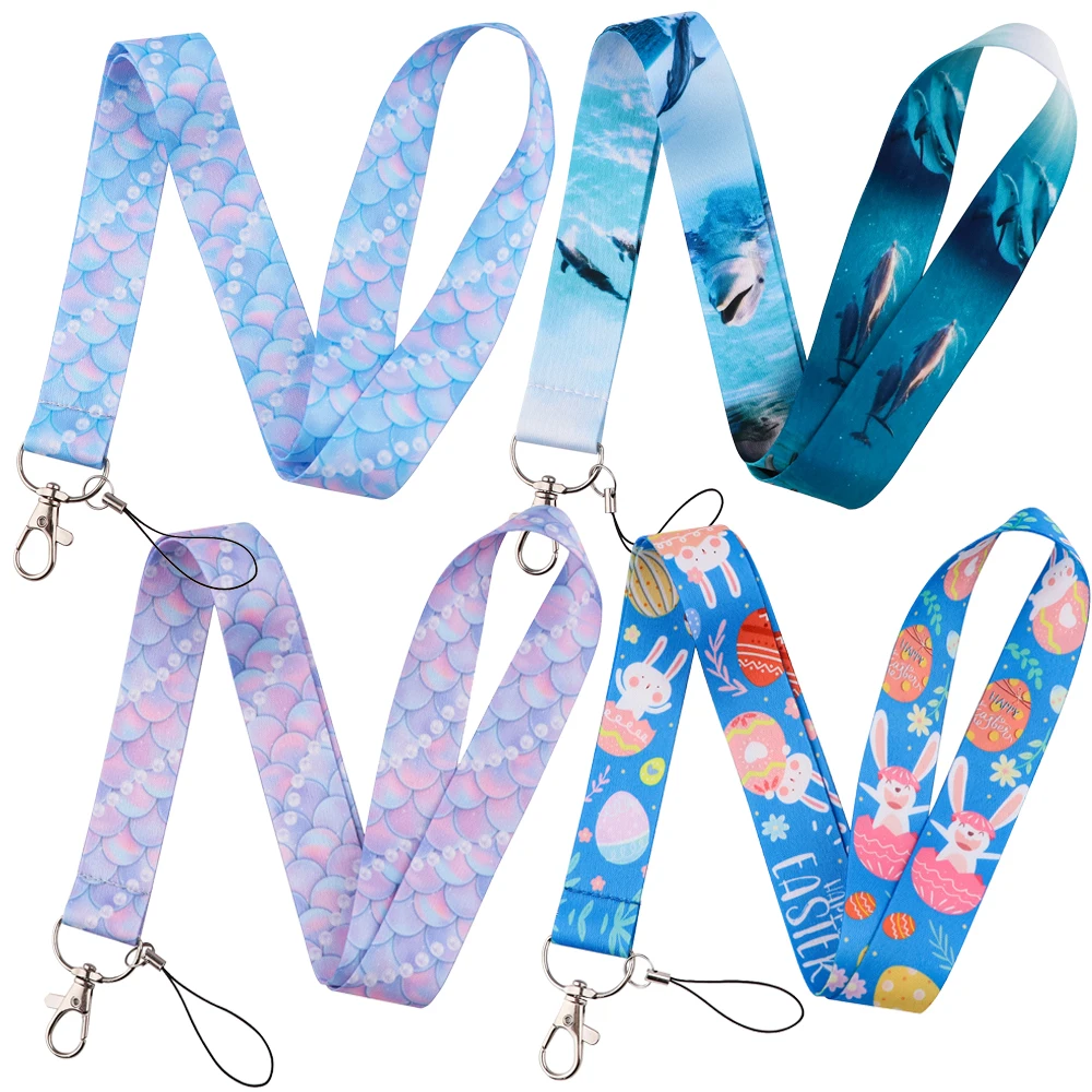 

Шнурок с мультяшным дельфином для ключей, шейный ремешок, шнурок, держатель для карт, ID, брелок, аксессуары для ключей, праздничный подарок