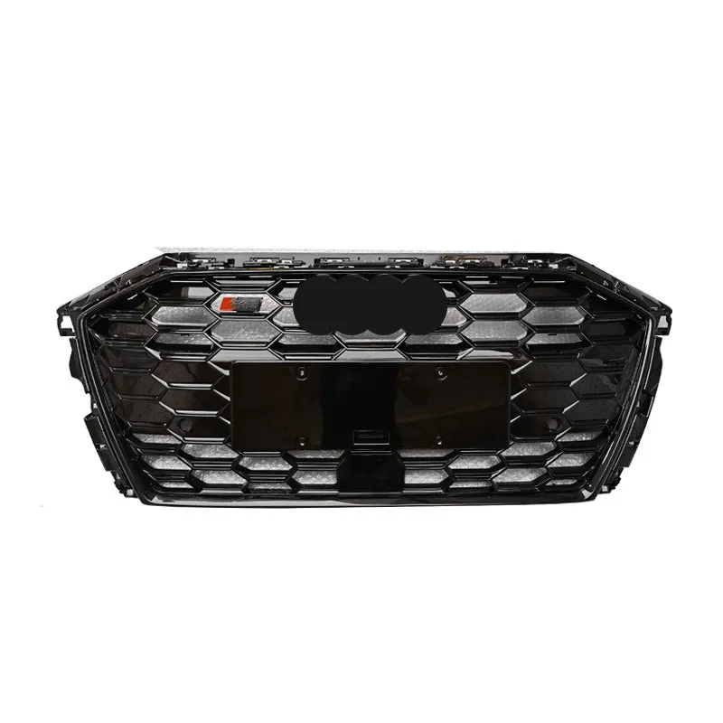 

Черная решетка для переднего бампера из АБС-пластика для Audi A3 2021 2022 Upgrade S3 Style Racing решетка с кольцом