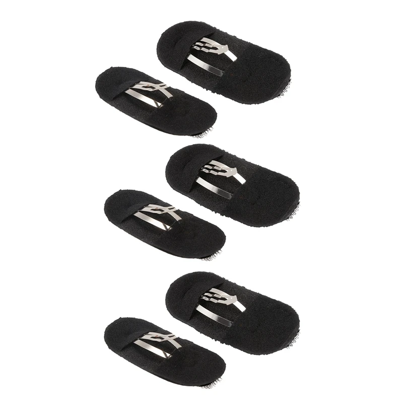 

6 Pcs Black Sponge Hair Clip Volume Bumpit Padding Bun Updo
