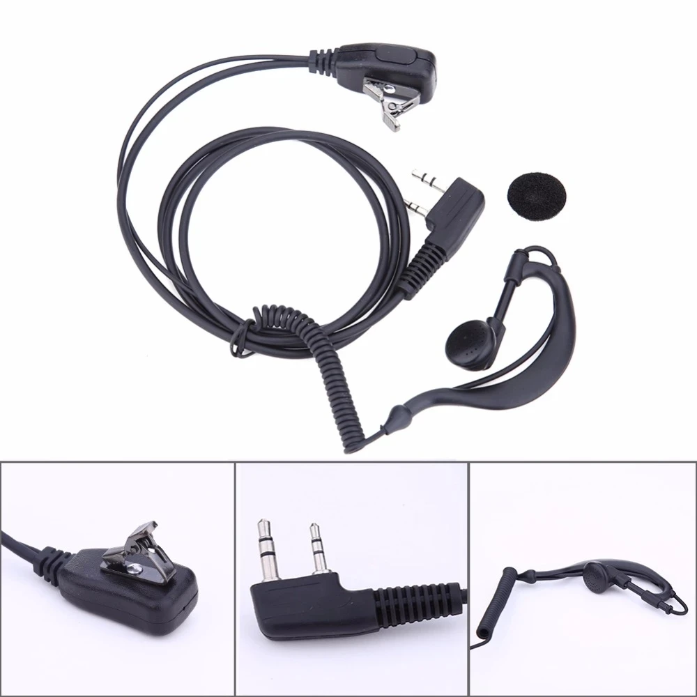 Baofeng UV5R 2 PIN Earpiece Headset PTT MIC 1m Ear Hook Walkie Talkie Earbud Interphone Earphone Earpiece for KENWOOD/HYT