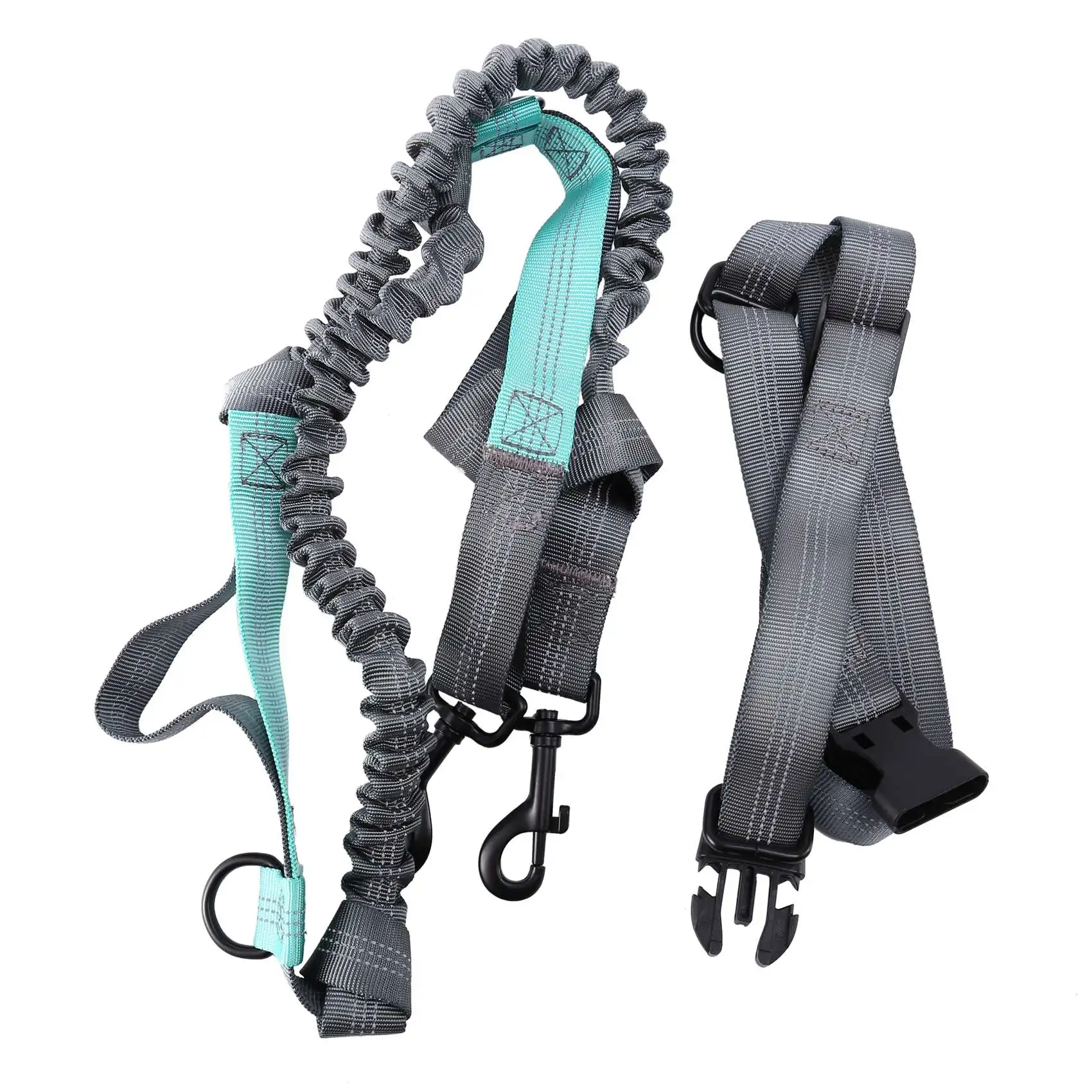 

Hands Waist Dog Leash with Dual Bungees Free Control for Up to 150 lbs Dogs Durable Dual-Handle Bungee Leash with Adjustable