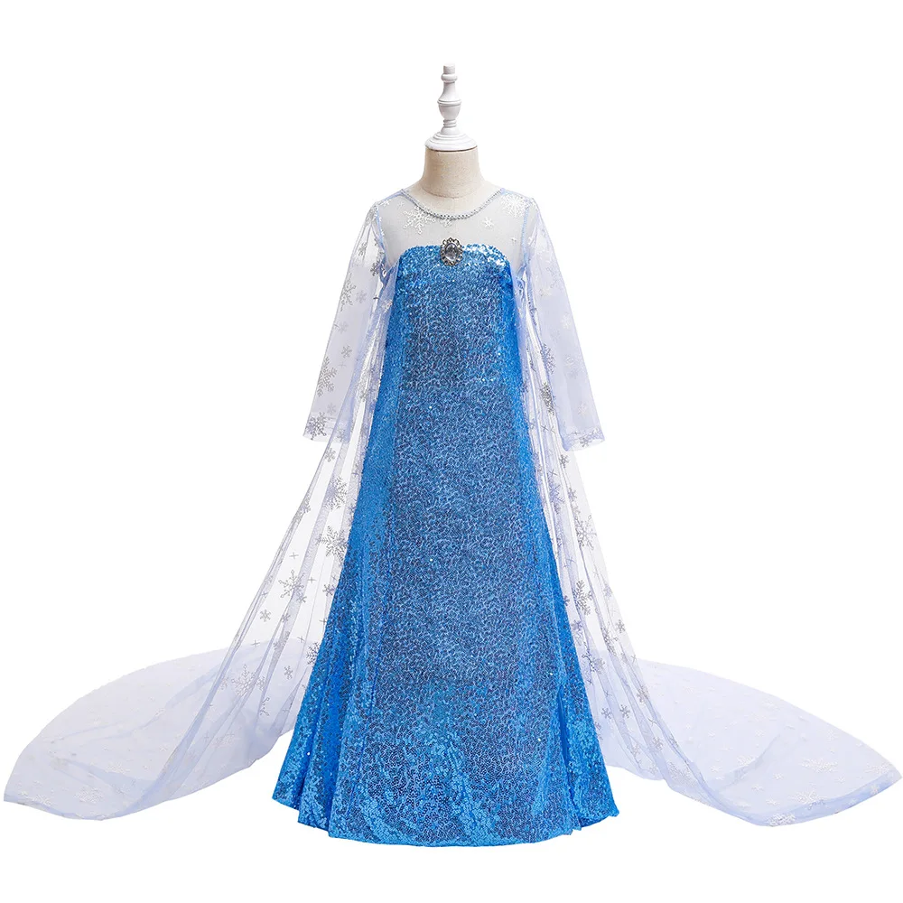 

Princess Dress Anna Elsa Flower Girl Dresses Costume Birthday Party Christmas Cosplay Prom Kids Summer 2022 Tulle Girls Clothes