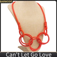 barwodo new rubber chain necklace for women simple handmade elasticity jewelry sweater chains party accessories luxury necklaces