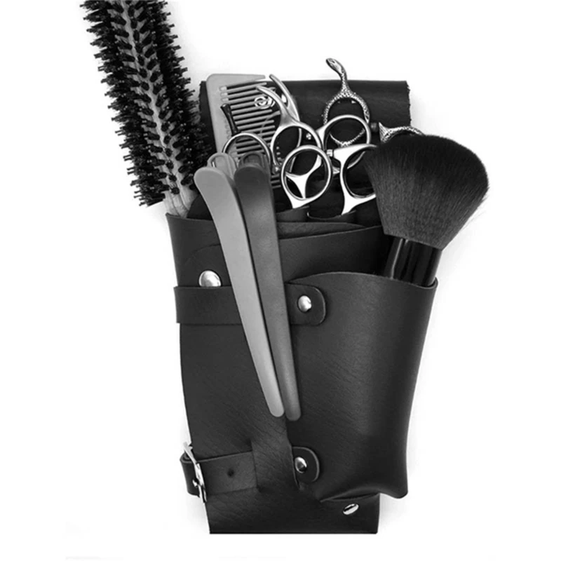 

PU Leather Professional Hairdressing Tool Pouch Bag Barber Scissor Comb Holster Clipper Comb Bag Waist Shoulder Belt