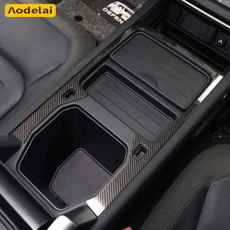 

Для Land Rover Defender 90 110 130 2020-2024 Автомобильный держатель для стакана с водой из углеродного волокна с центральным управлением, панель, рамка, накладка