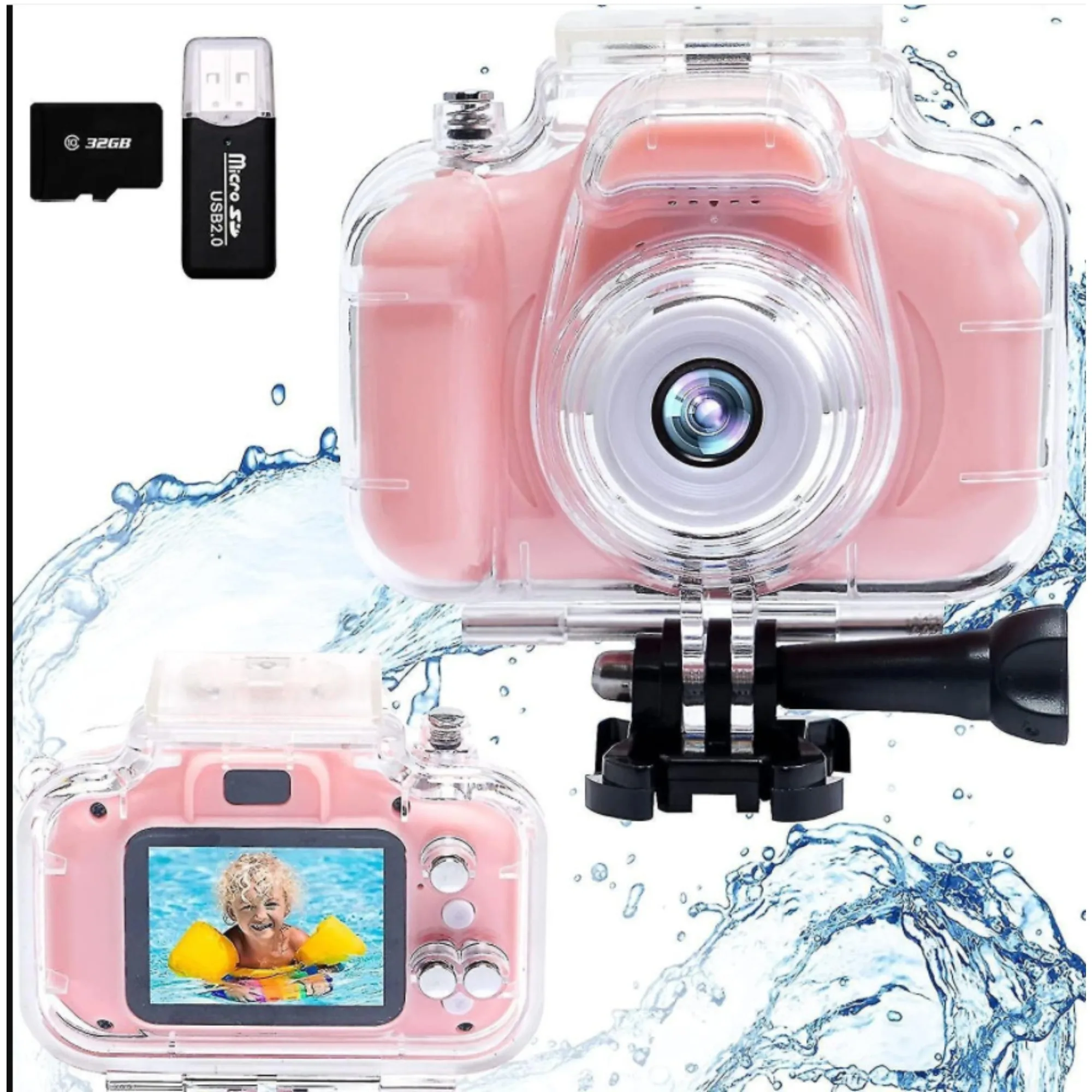 

Kids Camera Waterproof 2.0 Inch LCD Screen Children Digital Video Photo Camera 1080P Underwater Recorder Holidays Birthday Gift