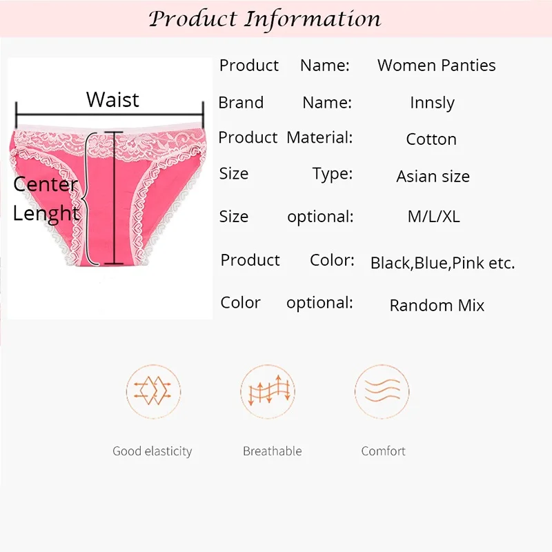 Трусы Женские однотонные из мягкого хлопка 3 шт./лот | Женская одежда