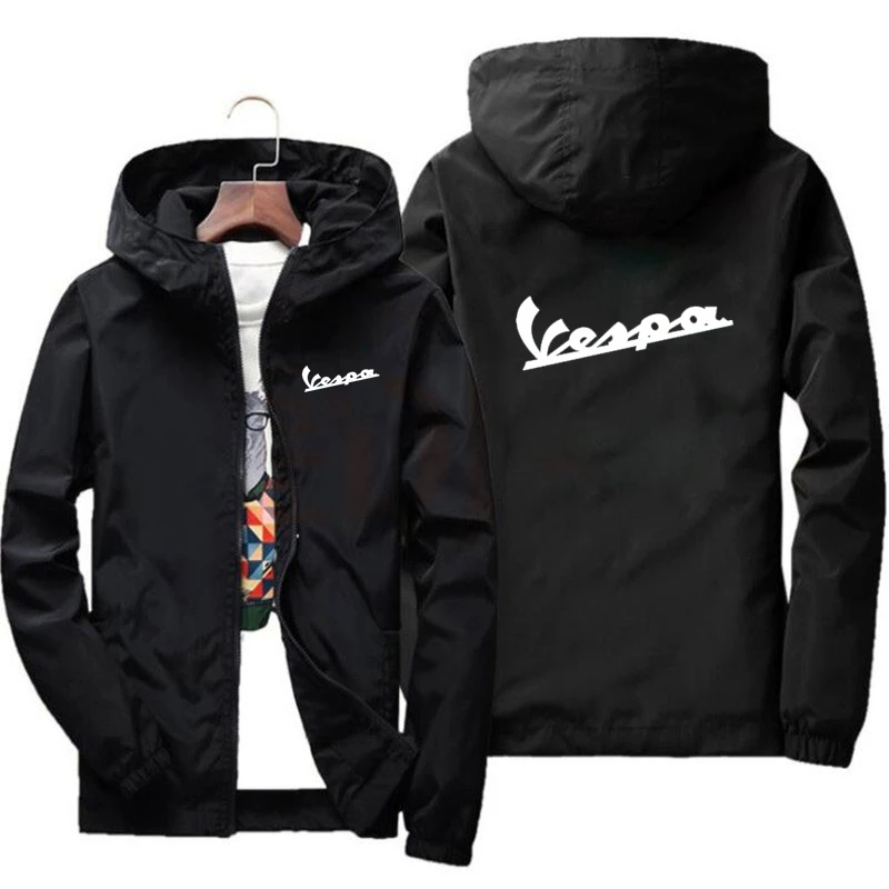

2023 Vespa Spring and autumn Hoodie Sun protection Print Men's Zip Coat Men's Hoodie and Sweatshirt Casual Jacket