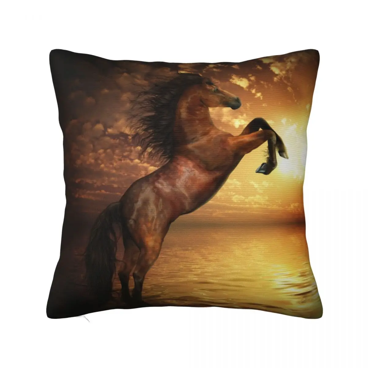 

Horses Artwork Pillowcase Printing Polyester Cushion Cover Decor Prairie Throw Pillow Case Cover Home Wholesale 40X40cm