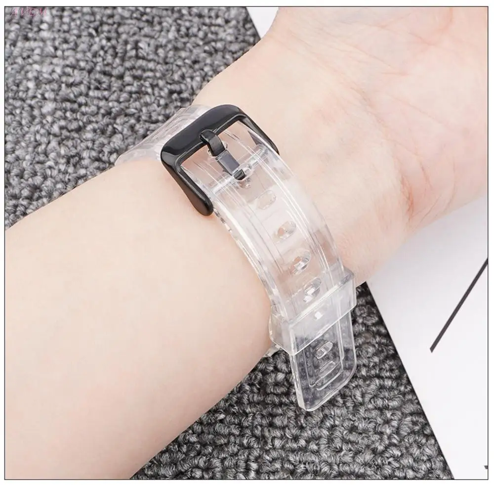 Ремешок из ТПУ для Casio F-91W/F84/F105/108/A158/168 AE-1200/1300 прозрачный силиконовый ремешок на
