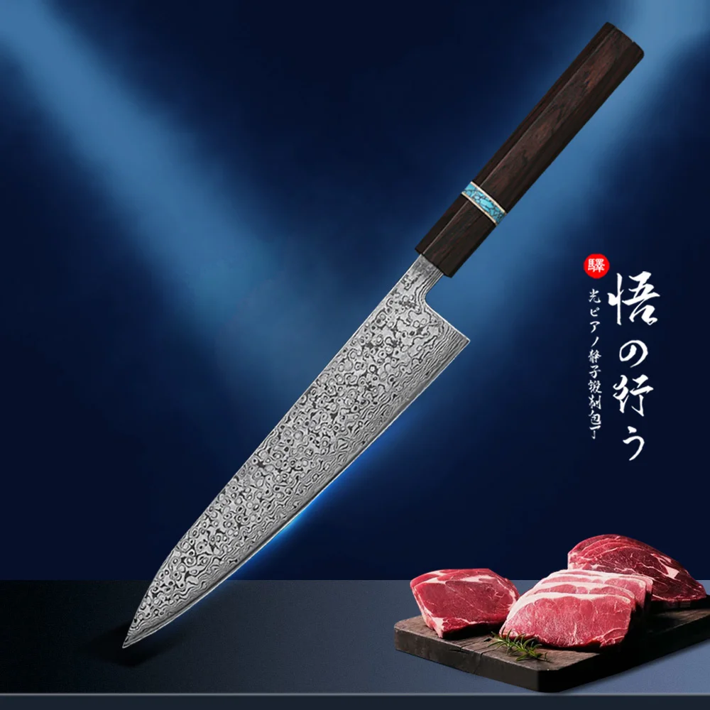 

Кухонный нож шеф-повара Baovim, японский нож Kiritsuke, фаянский нож, 73 слоя, искусственная Дамасская сталь, инструменты для приготовления пищи, дер...