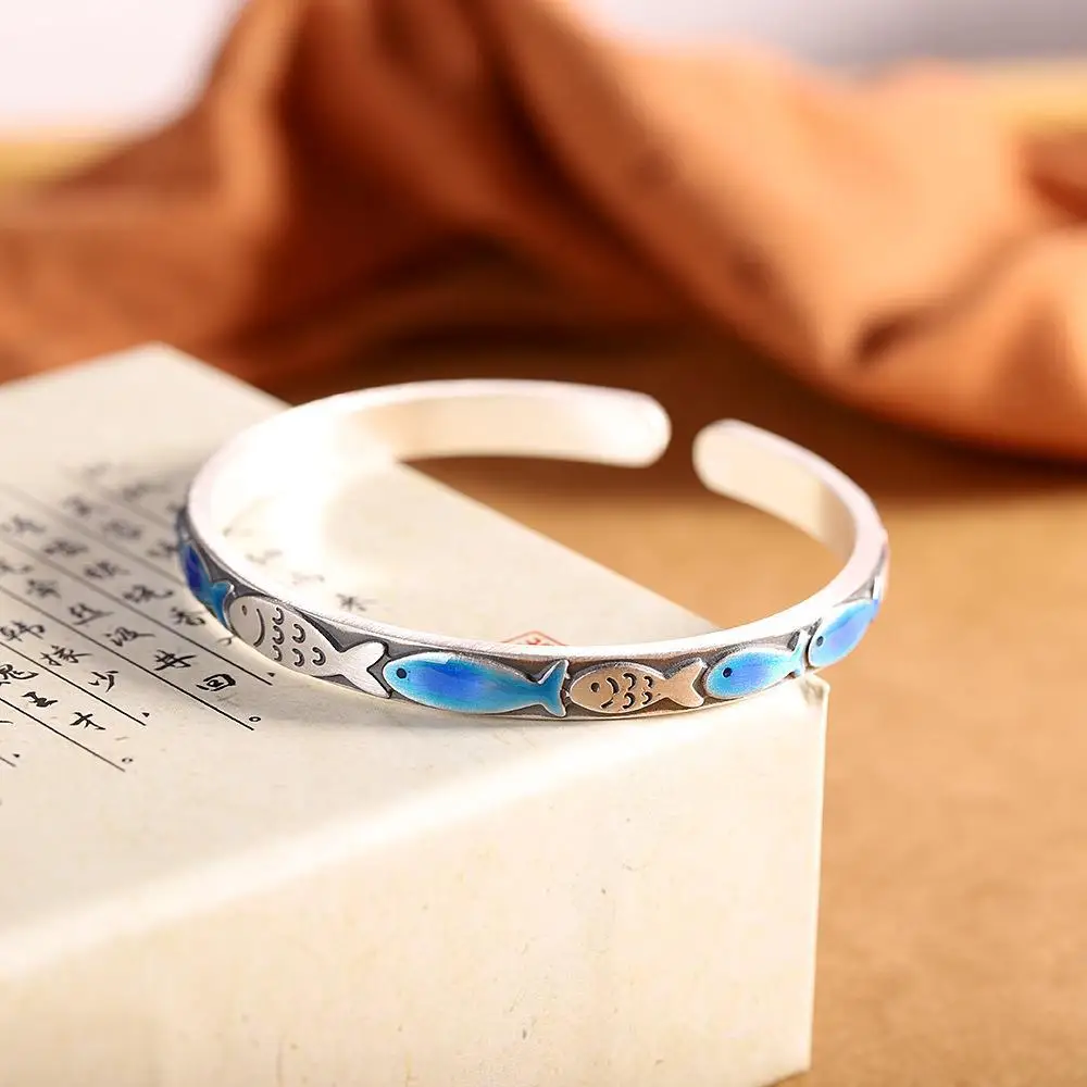 Серебряный браслет с рыбками FORWELL для женщин