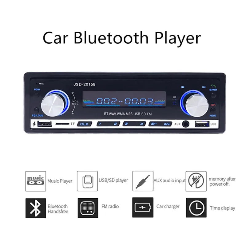 Автомагнитола 1 DIN 24 В Bluetooth MP3-плеер 60Wx4 FM-радио стереоприемник аудио музыка USB/SD