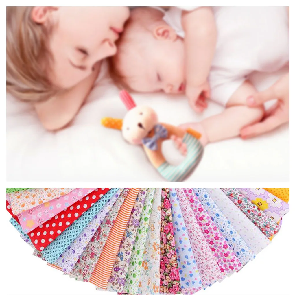 

100pcs Color Pattern Random DIY Craft Cotton Fabric Sset Patchwork Sewing Quilting Scrapbooking Decoration 10x10cm