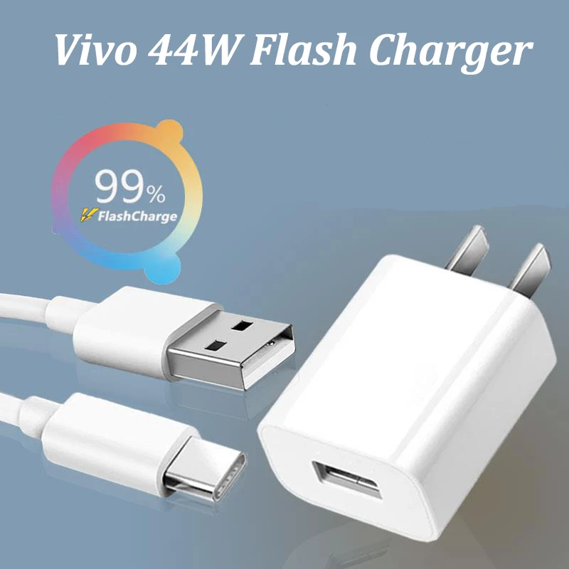

Original Vivo X70 Pro Fast Charger 44W Flashcharge Adapter Type C Cable For Vivo X60 X50 S12 S10 Pro Z6 Z5 Nex Nex3 iQOO Neo855